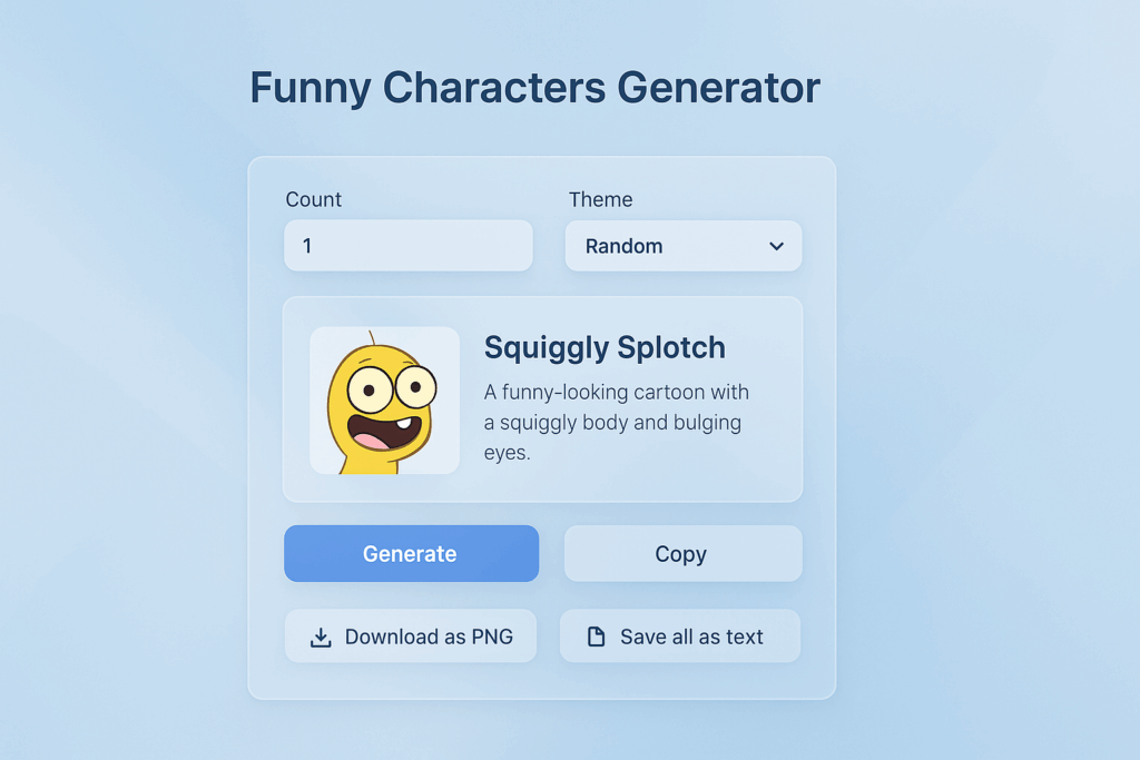 Funny Character Generator