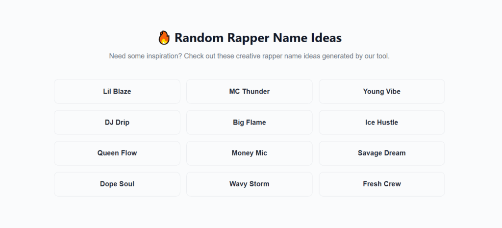 Free Random Rap Name Generator Tool