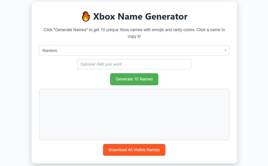 Xbox Name Generator