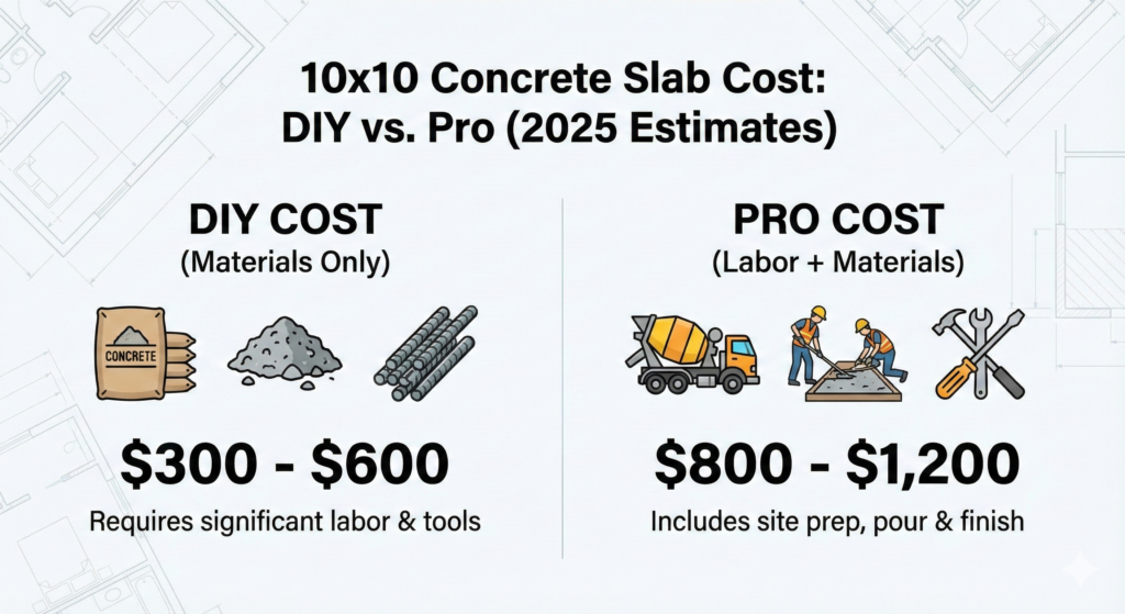 10x10 Concrete Slab Cost Calculator