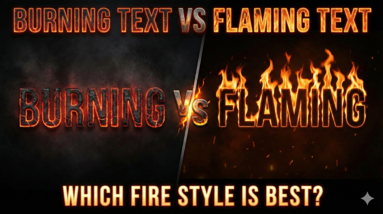 Burning Text vs Flaming Text