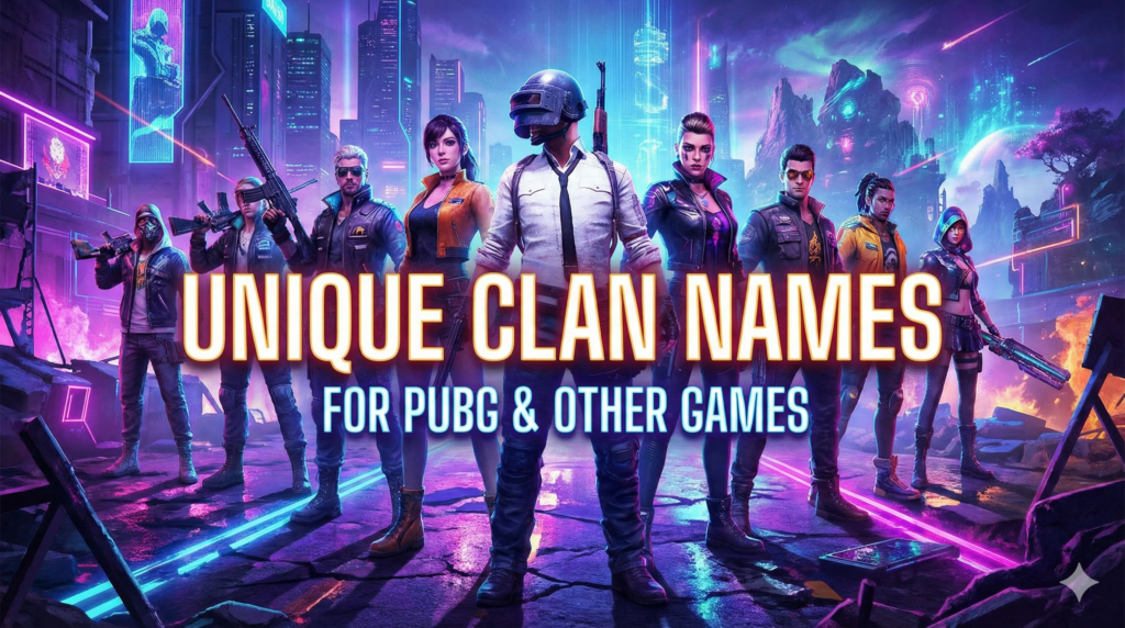 Cool Clan Names for PUBG, Free Fire & BGMI