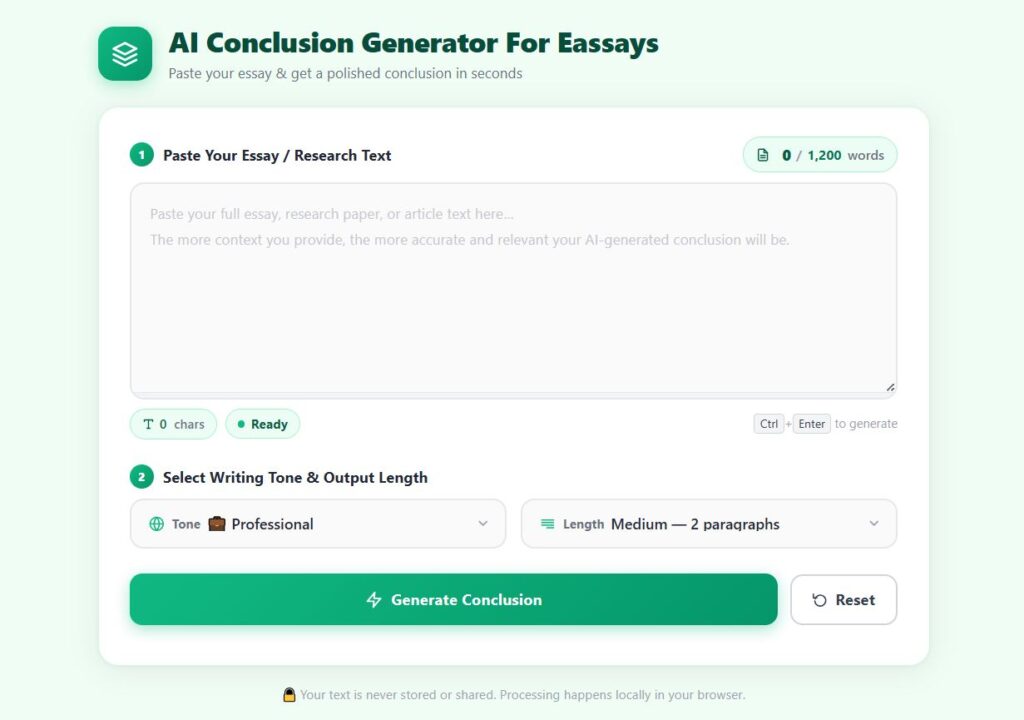 AI Conclusion Generator For Essays
