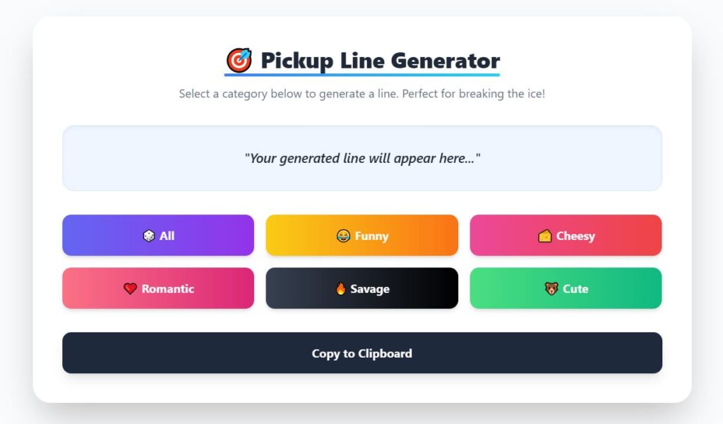 Random Pickup Line Generator Online