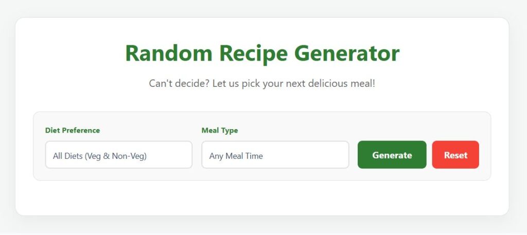 Random Recipe Generator