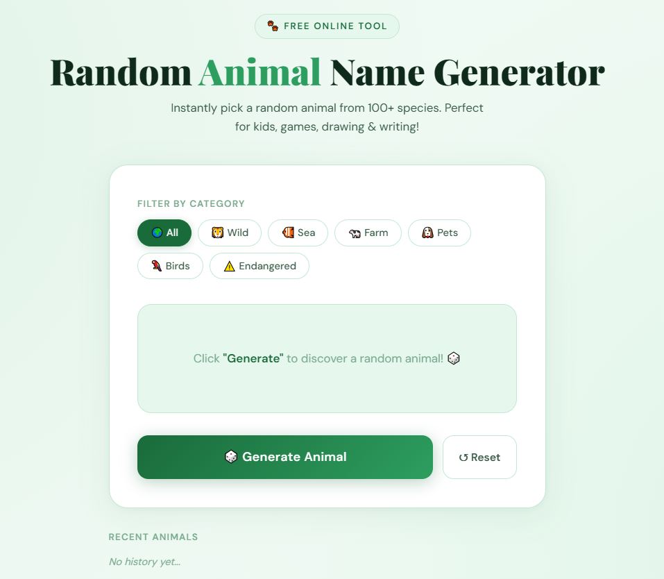 Random Animal Name Generator